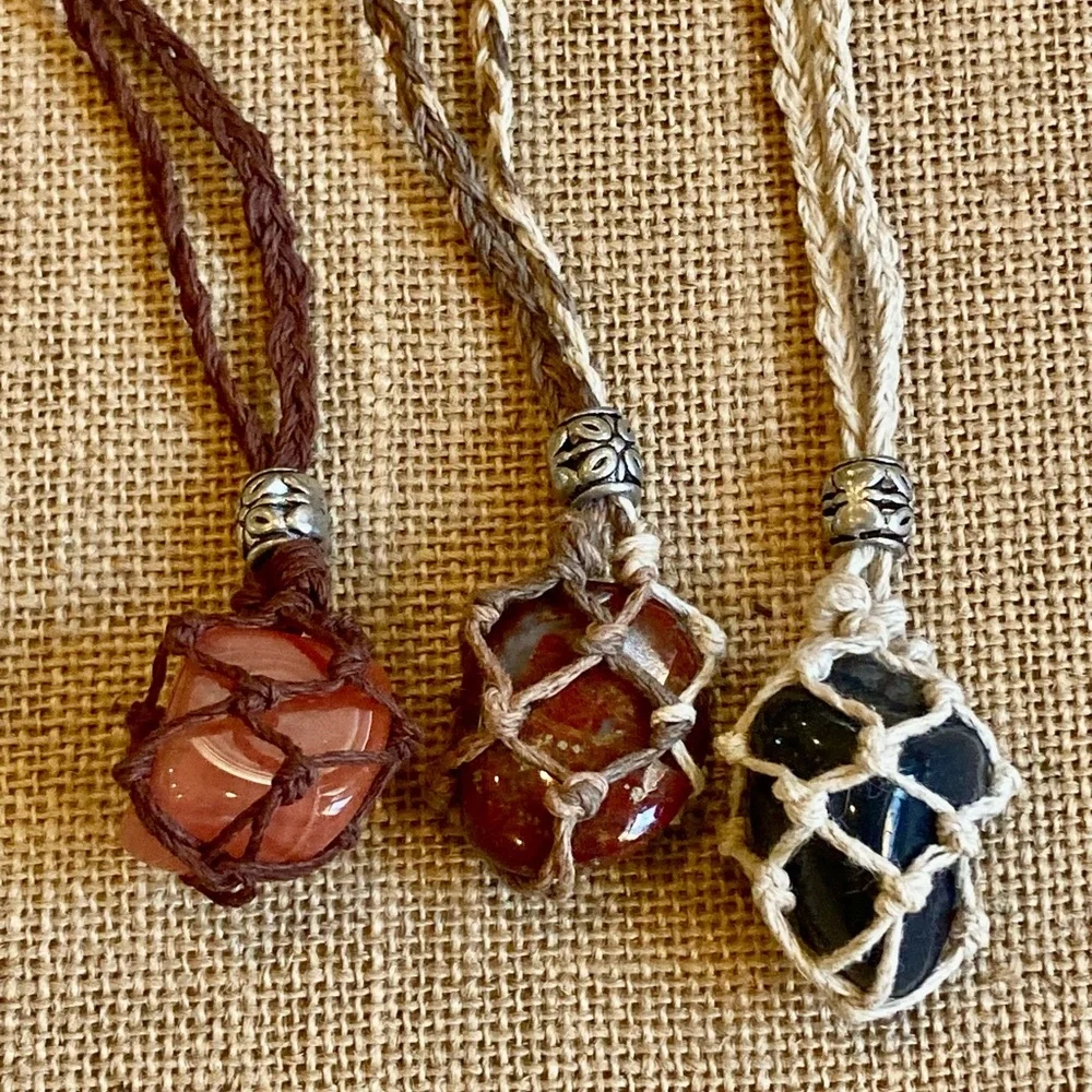 Healing Stone Hemp necklace